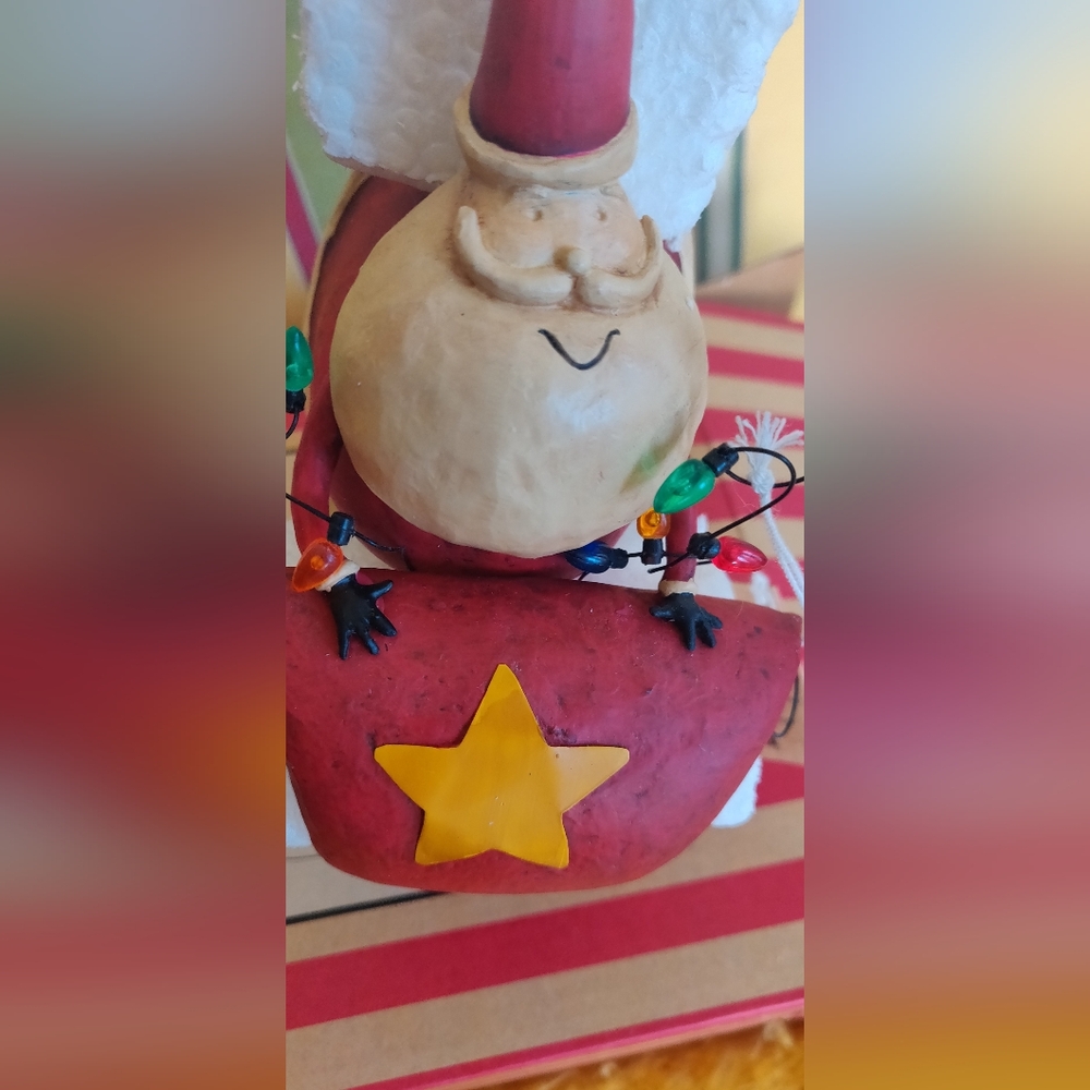 August Moon "Santa's On His Way" Figurine by Lang - Red and Cream - Picture 2 of 16